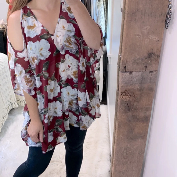 Umgee floral boho top size small oversized - Picture 1 of 5